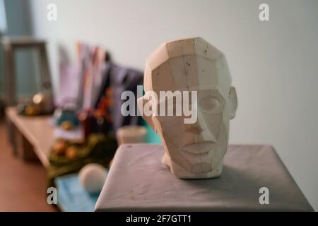 Face cutting head on Goodon. For tutorials for artists. Artist's workshop. High quality photo Stock Photo