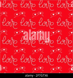 For Valentines Day pattern . Outline style. Stock Vector