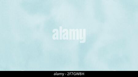 Pastel sky blue watercolor texture background. Abstract painting artwork. Horizontal image style. Stock Photo