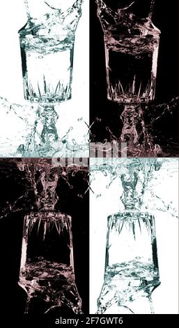 Glass of an alcoholic drink with ice isolated on white background Stock Photo