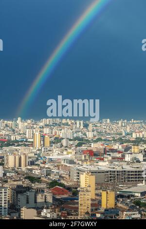 Rainbow over Sao Paulo City - Sao Paulo, Brazil Stock Photo