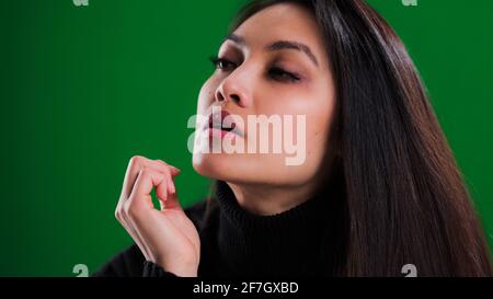 Close-up of a pretty young woman with asian appearance Stock Photo