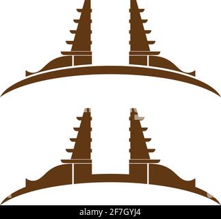 Gate icon logo flat design vector template illustration Stock Vector