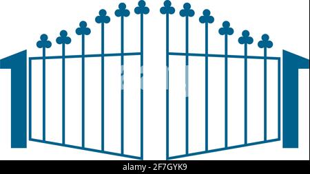 Gate icon logo flat design vector template illustration Stock Vector