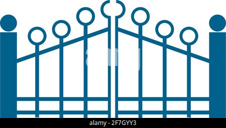 Gate icon logo flat design vector template illustration Stock Vector