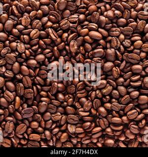 Coffee beans seamless background. Top view Stock Photo