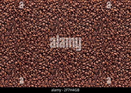 Coffee beans seamless background. Top view Stock Photo
