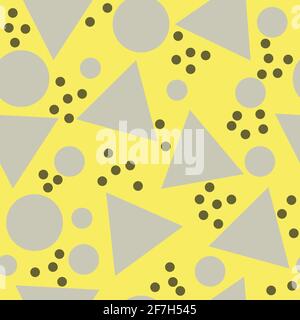 Geometric triangles and circles vector seamless pattern for wallpaper, textile , surface, fashion , background,tile, stationary, home decor, furnishin Stock Vector