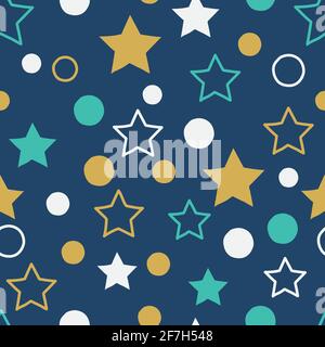 Geometric starts vector seamless pattern for wallpaper, textile , surface, fashion , background,tile, stationary, home decor, furnishing etc. Stock Vector