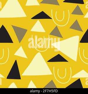 Geometric triangles vector seamless pattern for wallpaper, textile , surface, fashion , background,tile, stationary, home decor, furnishing etc. Stock Vector