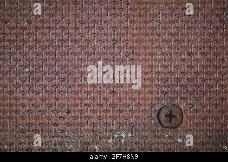 Texture of an industrial or commercial waterproof plywood or hardboard. Wooden hardboard or fiberboard texuture used for professional installs of indu Stock Photo