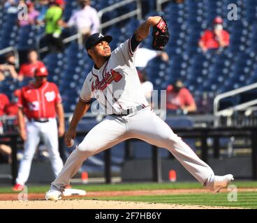 Atlanta Braves pitcher Huascar Ynoa (19) is photographed at the