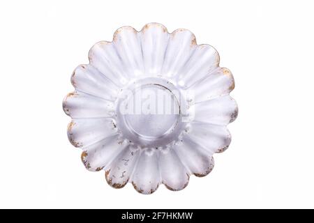 Old dirty baking trays. Accessories used in the kitchen for the preparation of desserts. Isolated background. Stock Photo