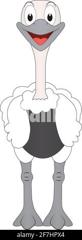 Cartoon illustration of an ostrich Stock Photo