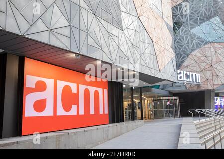 sign for ACMI, Australian Centre for the Moving Image, Federation ...