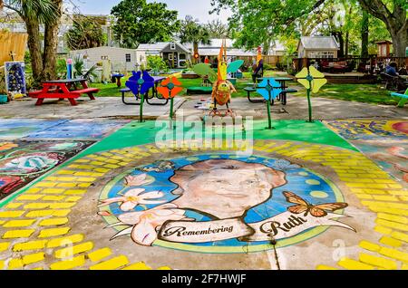 Murals, whimsical animals, and metal art are interspersed throughout the  community garden at Ruth's Roots in Bay Saint Louis, Mississippi Stock  Photo - Alamy