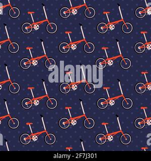 folding bicycle seamless pattern vector illustration Stock Vector