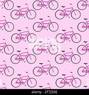 retro bicycle seamless pattern vector illustration Stock Vector