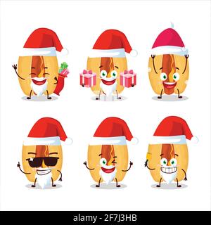 Santa Claus emoticons with hot dogs cartoon character. Vector illustration Stock Vector