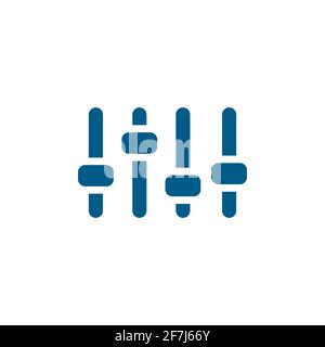Equalizer Blue Icon On White Background. Blue Flat Style Vector Illustration. Stock Vector