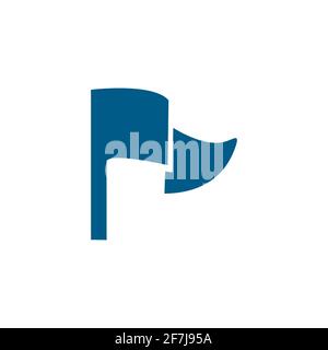 Flag Blue Icon On White Background. Blue Flat Style Vector Illustration. Stock Vector