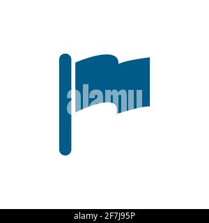 Flag Blue Icon On White Background. Blue Flat Style Vector Illustration. Stock Vector
