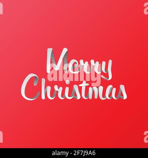 Merry Christmas Text in 3D Modern stylish Design for Christmas Greeting Banner or Poster Stock Vector
