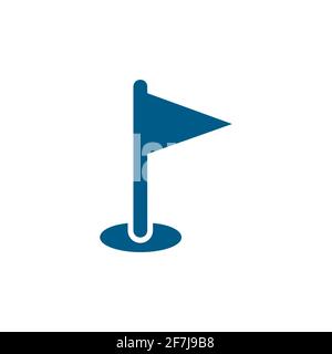 Flag Blue Icon On White Background. Blue Flat Style Vector Illustration. Stock Vector
