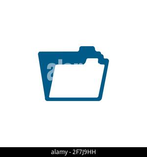 Folder Blue Icon On White Background. Blue Flat Style Vector Illustration. Stock Vector