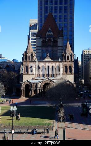 Trinity Church in Copley Square.Boston.Massachusetts.USA Stock Photo
