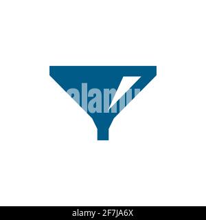 Funnel Blue Icon On White Background. Blue Flat Style Vector Illustration. Stock Vector