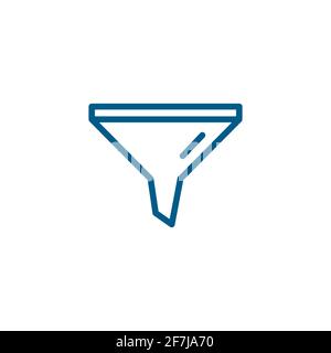 Funnel Line Blue Icon On White Background. Blue Flat Style Vector Illustration. Stock Vector
