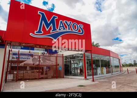 General view of the façade of the Estadio Manuel 'Ciclón' Echeverría of the Mayos baseball team from Navojoa, Mexico.  . © .. (Photo: Luis Gutierrez By NortePhoto.com)... Vista general de la fachada del estadio Estadio Manuel 'Ciclón' Echeverría del equipo de beisbol de los Mayos de Navojoa, Mexico. . © .. (Photo: Luis Gutierrez By NortePhoto.com) Stock Photo