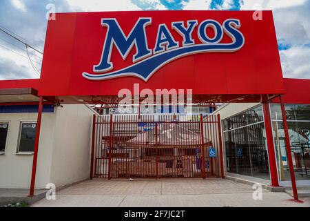 General view of the façade of the Estadio Manuel 'Ciclón' Echeverría of the Mayos baseball team from Navojoa, Mexico.  . © .. (Photo: Luis Gutierrez By NortePhoto.com)... Vista general de la fachada del estadio Estadio Manuel 'Ciclón' Echeverría del equipo de beisbol de los Mayos de Navojoa, Mexico. . © .. (Photo: Luis Gutierrez By NortePhoto.com) Stock Photo