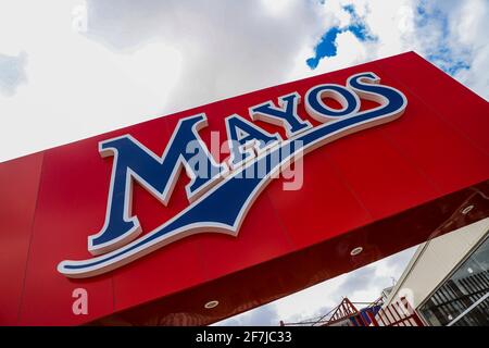 General view of the façade of the Estadio Manuel 'Ciclón' Echeverría of the Mayos baseball team from Navojoa, Mexico.  . © .. (Photo: Luis Gutierrez By NortePhoto.com)... Vista general de la fachada del estadio Estadio Manuel 'Ciclón' Echeverría del equipo de beisbol de los Mayos de Navojoa, Mexico. . © .. (Photo: Luis Gutierrez By NortePhoto.com) Stock Photo