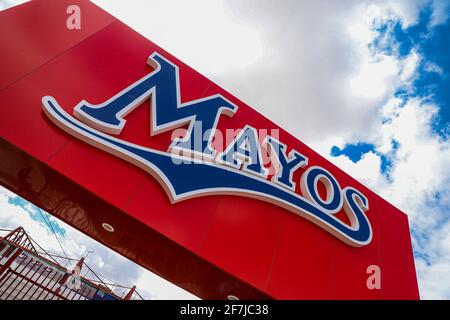 General view of the façade of the Estadio Manuel 'Ciclón' Echeverría of the Mayos baseball team from Navojoa, Mexico.  . © .. (Photo: Luis Gutierrez By NortePhoto.com)... Vista general de la fachada del estadio Estadio Manuel 'Ciclón' Echeverría del equipo de beisbol de los Mayos de Navojoa, Mexico. . © .. (Photo: Luis Gutierrez By NortePhoto.com) Stock Photo