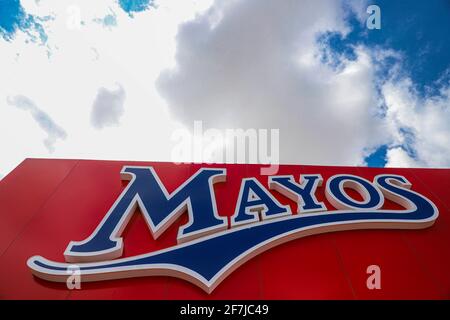 General view of the façade of the Estadio Manuel 'Ciclón' Echeverría of the Mayos baseball team from Navojoa, Mexico.  . © .. (Photo: Luis Gutierrez By NortePhoto.com)... Vista general de la fachada del estadio Estadio Manuel 'Ciclón' Echeverría del equipo de beisbol de los Mayos de Navojoa, Mexico. . © .. (Photo: Luis Gutierrez By NortePhoto.com) Stock Photo