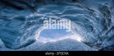 Beautiful View of the Ice Cave in the Alpines Stock Photo