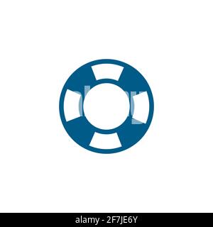 Lifebuoy Blue Icon On White Background. Blue Flat Style Vector Illustration. Stock Vector