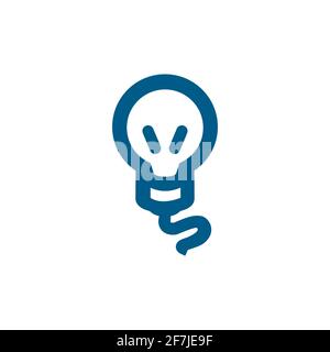 Light Bulb Blue Icon On White Background. Blue Flat Style Vector Illustration. Stock Vector