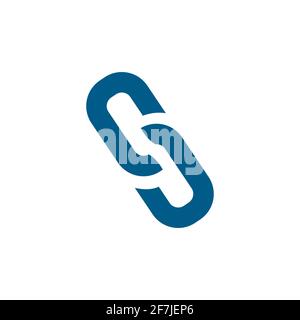 Link Blue Icon On White Background. Blue Flat Style Vector Illustration. Stock Vector