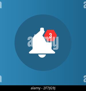 Bell Notification icon. Social Media element User Interface sign. Flat and solid color vector illustration. Stock Vector