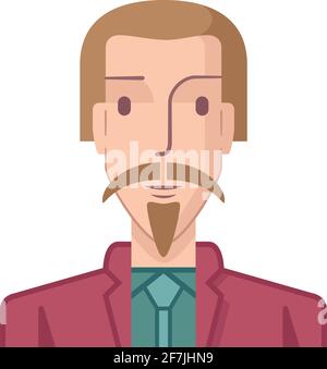 Illustration of a young man drawn in flat style. Stock Vector