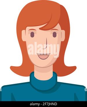 Illustration of a young woman drawn in flat style. Stock Vector