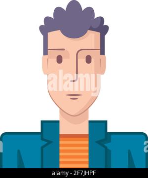 Illustration of a young man drawn in flat style. Stock Vector