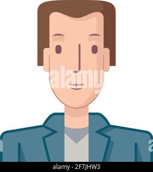 Illustration of a young man drawn in flat style. Stock Vector