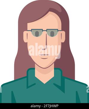 Illustration of a young woman drawn in flat style. Stock Vector