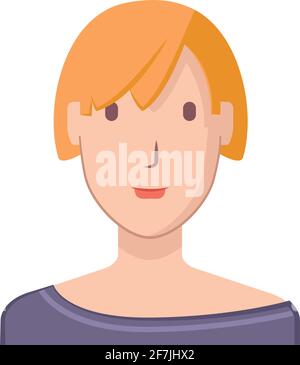 Illustration of a young woman drawn in flat style. Stock Vector