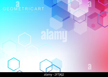 Technology structure molecular connect elements. Connection with hexagons elements. Vector illustration Stock Vector