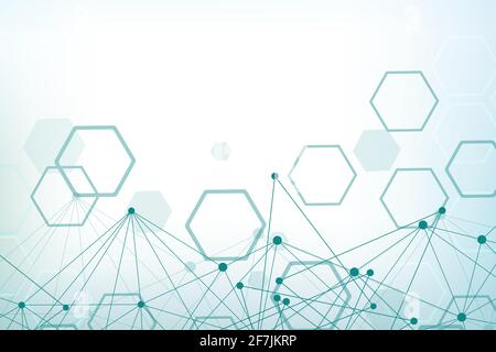 Technology structure molecular connect elements. Connection with hexagons elements. Vector illustration Stock Vector